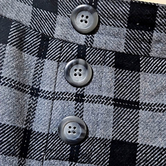 Gap Tartan Style Cotton Grey and Black Plaid Mini Skirt - Picture 2 of 11